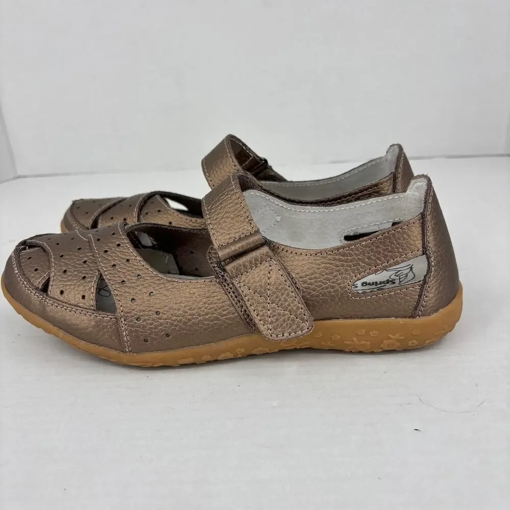 Spring Step Streetwise Mary Jane Flat Size EU 40 US 9 Bronze Leather‎ Adjustable